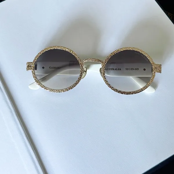Kính Mát Saint De Paris & Crew No 9 Petite Gabrielle White Gold Sunglasses Màu Vàng Trắng