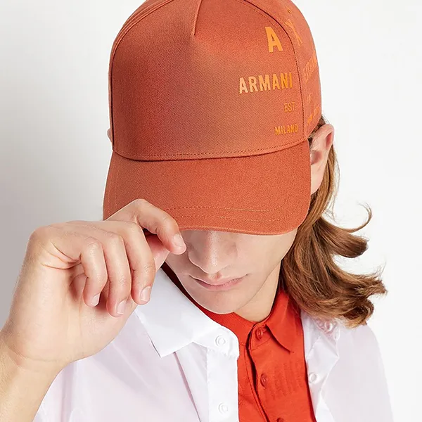 Mũ Armani Exchange Baseball Hat With Logo Print Màu Cam - Mũ nón - Vua Hàng Hiệu