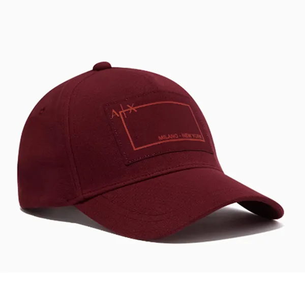 Mũ Armani Exchange Logo Patch Cap In Cotton Màu Đỏ Đô