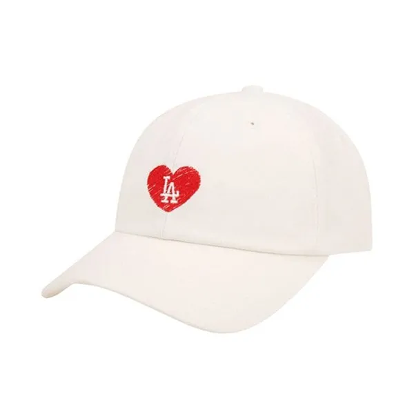 Mũ MLB Heart Front Logo Unstructured Ball Cap LA Dodgers 32CPUB111-07I Màu Trắng - 4