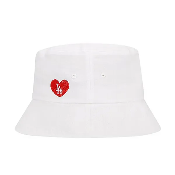Mũ MLB Heart Side-Logo Overfit Bucket Hat LA Dodgers 32CPH9111-07I Màu Trắng