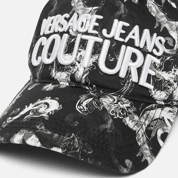 Mũ Nam Versace Jeans Couture Watercolor Couture Baseball Cap Màu Đen Trắng