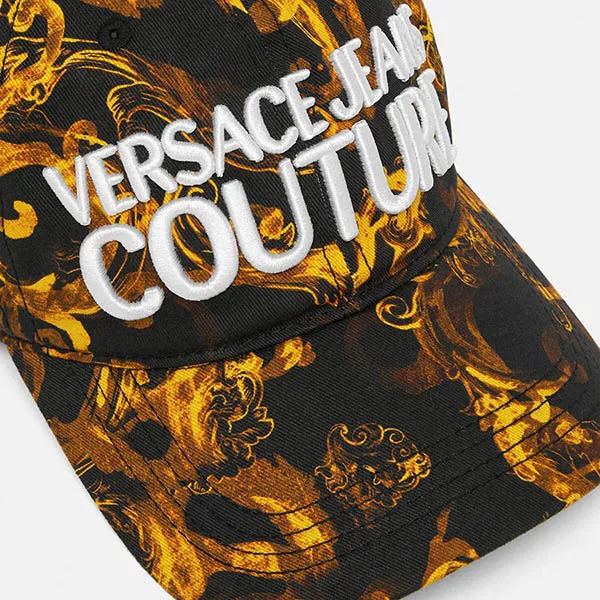 Mũ Nam Versace Jeans Couture Watercolor Couture Baseball Cap Màu Đen Vàng