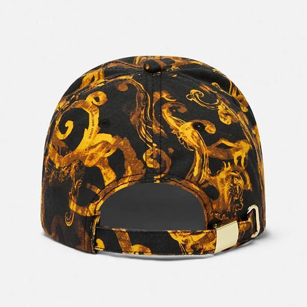 Mũ Nam Versace Jeans Couture Watercolor Couture Baseball Cap Màu Đen Vàng