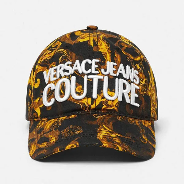 Mũ Nam Versace Jeans Couture Watercolor Couture Baseball Cap Màu Đen Vàng