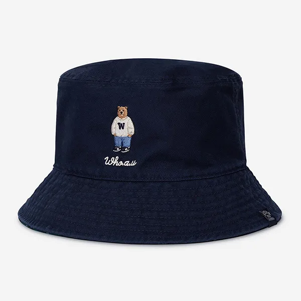 Mũ WHOAU Steve Reversible Bucket Hat WHACD4932A-00 Hai Mặt Màu Navy/Xanh Lá - Mũ nón - Vua Hàng Hiệu