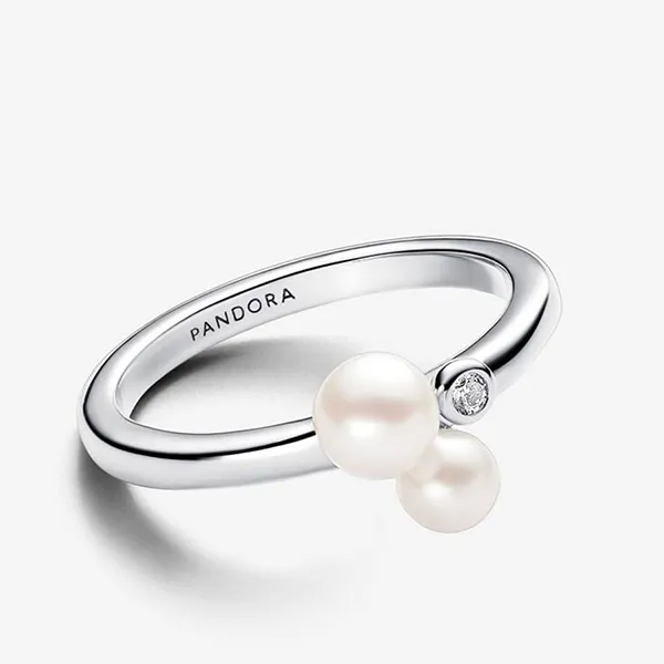 Nhẫn Nữ Pandora Duo Treated Freshwater Cultured Pearls Ring 193156C01 Màu Bạc Size 48 - 3