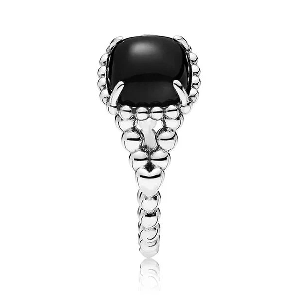 Nhẫn Nữ Pandora Vibrant Spirit Ring With Cabochon Black Crystal 197188NCK Màu Bạc Đen Size 56