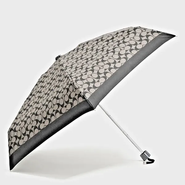 Ô Coach Signature Mini Umbrella F63365 Grey/Black Màu Xám Đen - Ô - Dù - Vua Hàng Hiệu