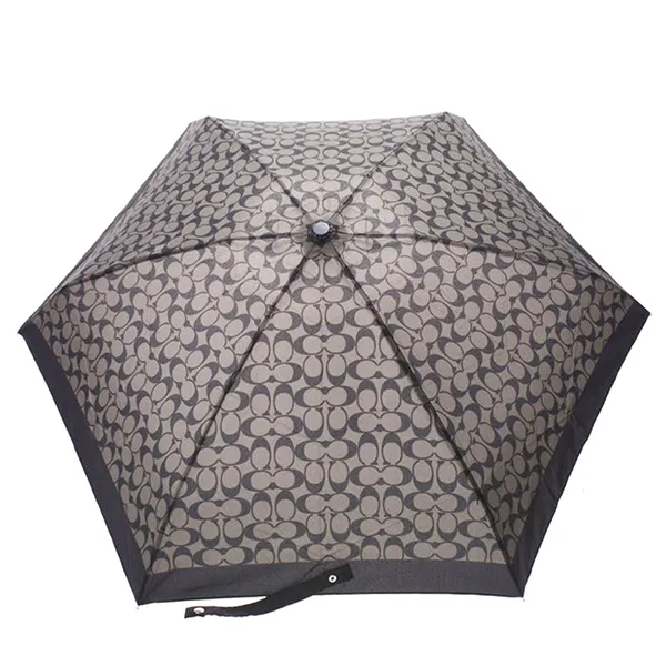 Ô Coach Signature Mini Umbrella F63365 Grey/Black Màu Xám Đen - Ô - Dù - Vua Hàng Hiệu