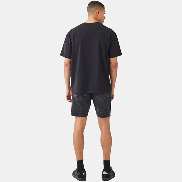 Quần Short Nam BoohooMan Relaxed Fit Ripped Crinkle Denim Shorts In Black BMM82729 Màu Đen Size 48 - Thời trang - Vua Hàng Hiệu