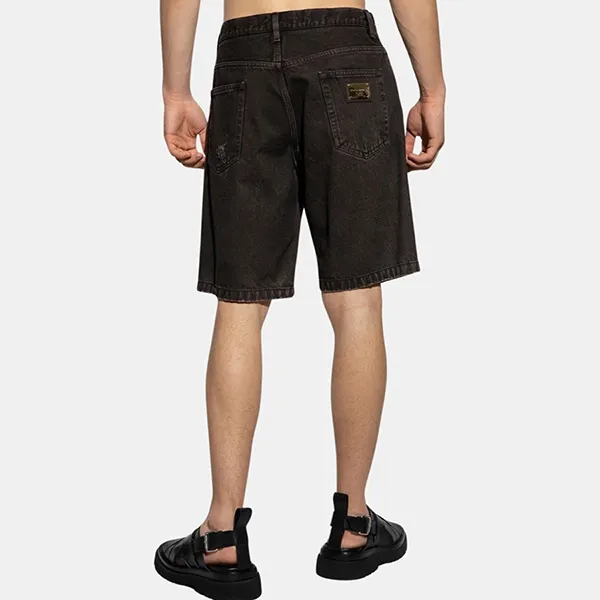 Quần Short Nam Dolce & Gabbana D&G Black Denim Shorts GWNXADG8FR9S9001 Màu Đen Size 48