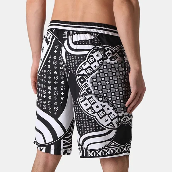 Quần Short Nam Dolce & Gabbana D&G M4C31T FHMNN HA3TY Màu Đen Họa Tiết Size 3 - Thời trang - Vua Hàng Hiệu