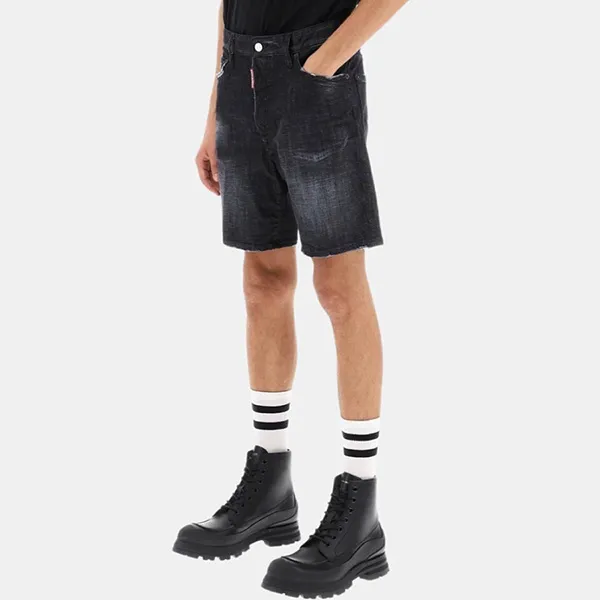 Quần Short Nam Dsquared2 Clean Black Wash Marine Shorts S74MU0804S30357900 Màu Đen Size 44