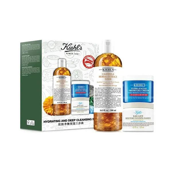 Set Chăm Sóc Da Kiehl's Hydrating And Deep Cleansing 3 Món - Mỹ phẩm - Vua Hàng Hiệu
