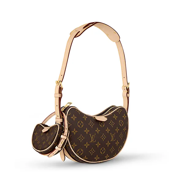 Set Túi Đeo Vai Nữ Louis Vuitton LV MM Croissant Bag M46828 Màu Nâu Đen