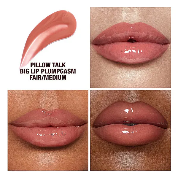 Son Bóng Charlotte Tilbury Pillow Talk Big Lip Plumpgasm Fair Medium Màu Cam Đất 5.5ml