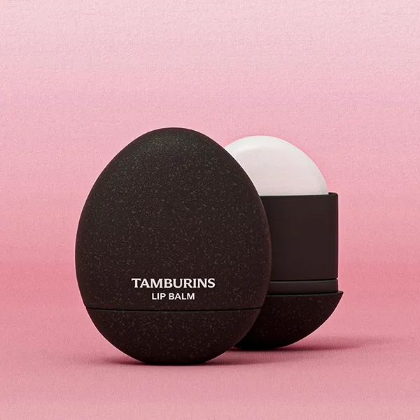 Son Dưỡng Môi Tamburins Egg Lip Balm Woody Green Vỏ Màu Đen 5g