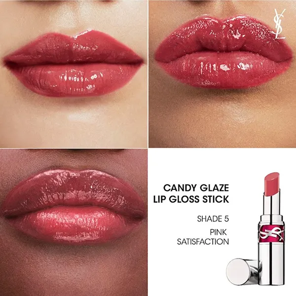 Son Dưỡng Yves Saint Laurent YSL Loveshine Candy Glaze 5 Pink Satisfaction Màu Hồng Đất