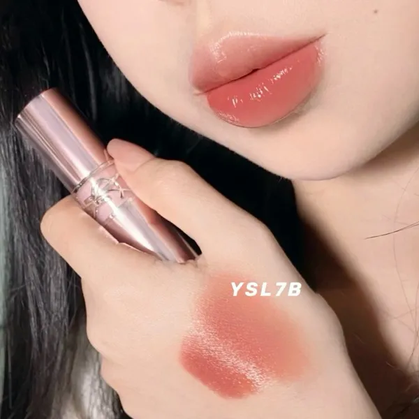 Son Dưỡng YSL Yves Saint Laurent Loveshine Candy Glow 7B Nude Pleasure Màu Cam Đất Nude - Son Môi - Vua Hàng Hiệu