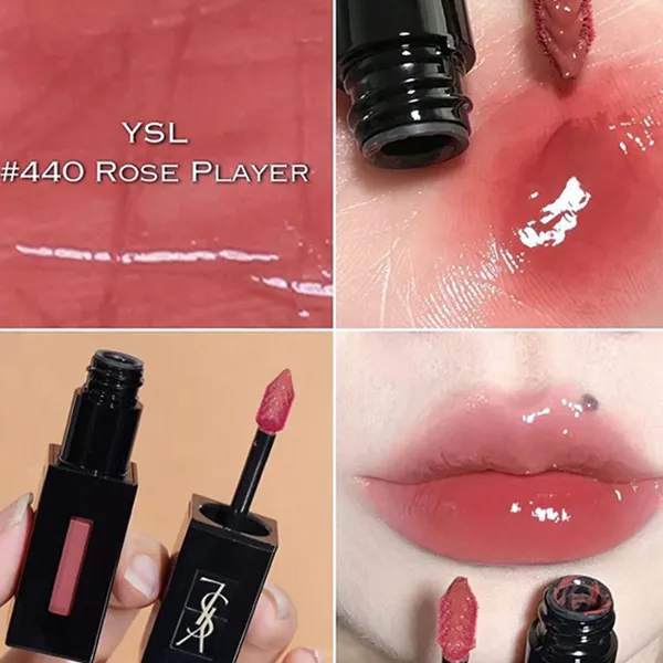 Son Kem Yves Saint Laurent YSL Rouge Pur Couture Vinyl Cream Lip Stain 440 Rose Player Màu Đỏ Hồng - 3
