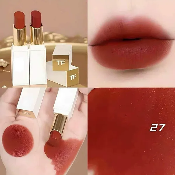 Son Tom Ford Lip Color Satin Matte 27 Shameless Été Brûlant Màu Đỏ Gạch 3.3g - Son Môi - Vua Hàng Hiệu