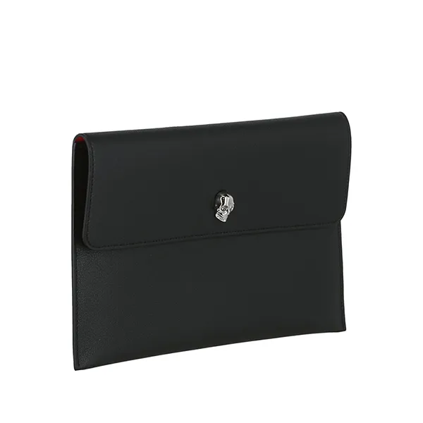 Túi Cầm Tay Nam Alexander Mcqueen Envelope Leather Pouch Black Màu Đen