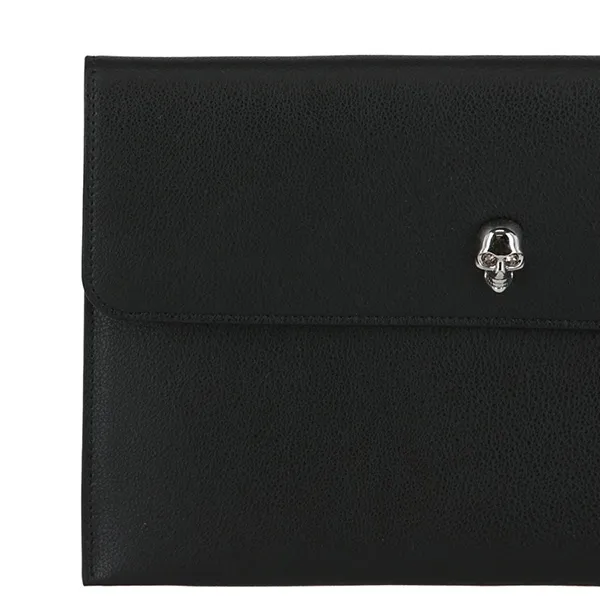 Túi Cầm Tay Nam Alexander Mcqueen Envelope Leather Pouch Black Màu Đen