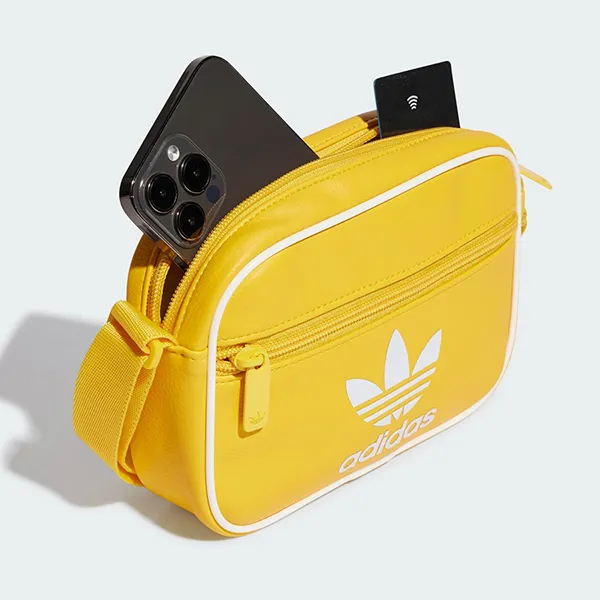 Túi Đeo Chéo Adidas Adicolor Classic Mini Airliner Bag IS4387 Màu Vàng - Túi xách - Vua Hàng Hiệu