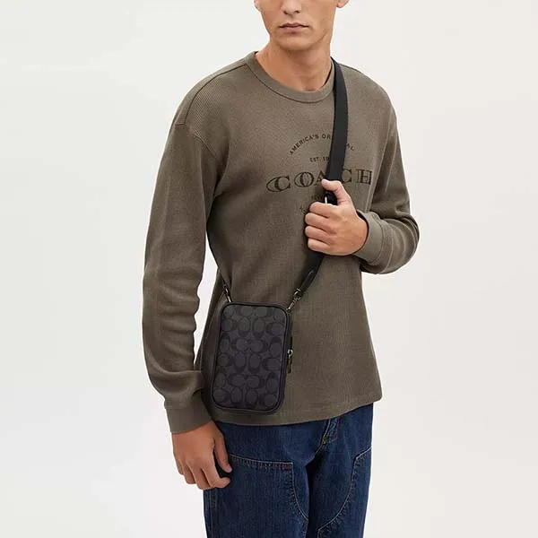 Túi Đeo Chéo Coach Aden Crossbody In Signature Canvas CO912 Màu Đen