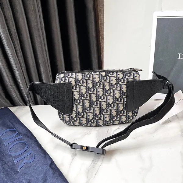 Túi Đeo Chéo Dior Saddle Belt Bag Beige And Black Oblique Jacquard Màu Be Đen - Túi xách - Vua Hàng Hiệu