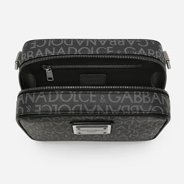 Túi Đeo Chéo Nam Dolce & Gabbana D&G Coated Jacquard BM2297AJ7058B969 Màu Đen Xám