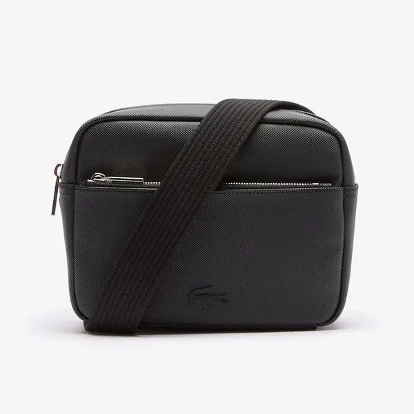 Túi Đeo Chéo Nam Lacoste Men's Classic Petit Piqué Reporter Bag NH3792HC 000 Màu Đen - Túi xách - Vua Hàng Hiệu