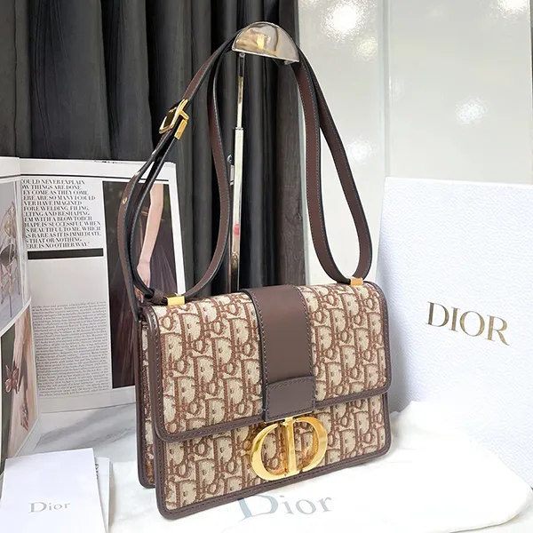 Túi Đeo Chéo Nữ Christian Dior Borsa A Tracolla In Tela Màu Nâu Be