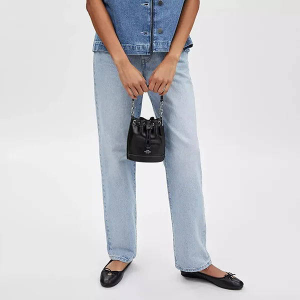 Túi Đeo Chéo Nữ Coach Mini Bucket Bag In Signature CR144 Màu Đen