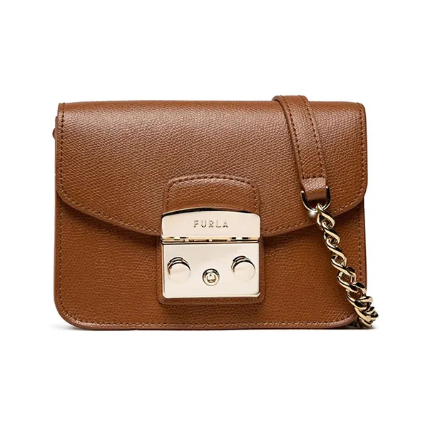Túi Đeo Chéo Nữ Furla Metropolis Crossbody Bag Cognac H Mini WB00217 ARE000 Màu Nâu