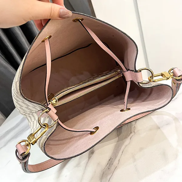 Túi Đeo Chéo Nữ Louis Vuitton LV Neonoe Drawstring Shoulder Bag Damier Azur White Màu Trắng Xám - Túi xách - Vua Hàng Hiệu