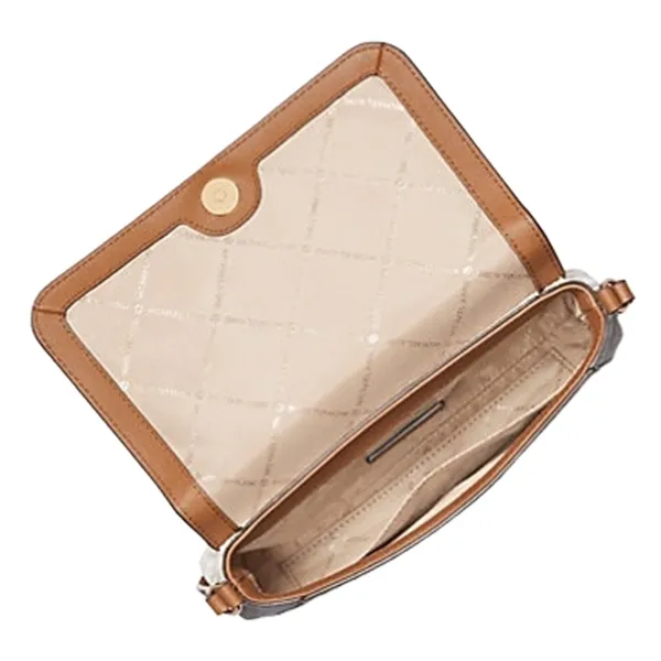 Túi Đeo Chéo Nữ Michael Kors MK Medium Logo Convertible Crossbody Bag 35H8GTTC6B Màu Trắng Kem - Túi xách - Vua Hàng Hiệu