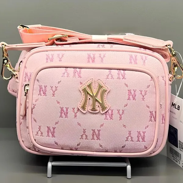 Túi Đeo Chéo Nữ MLB Monogram Jacquard New York Yankees Pink 7ACRMDA4- 50PKL Màu Hồng