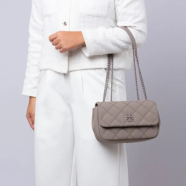 Túi Đeo Chéo Nữ Tory Burch Willa Matte Small Shoulder Bag Gray Heron Màu Xám - Túi xách - Vua Hàng Hiệu