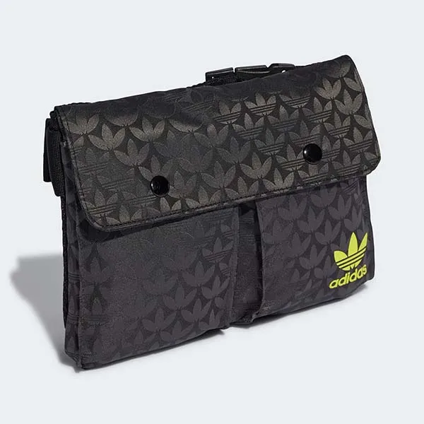 Túi Đeo Hông Nữ Adidas Mini Monogram Ba Lá Jacquard II3415 Màu Đen - Túi xách - Vua Hàng Hiệu