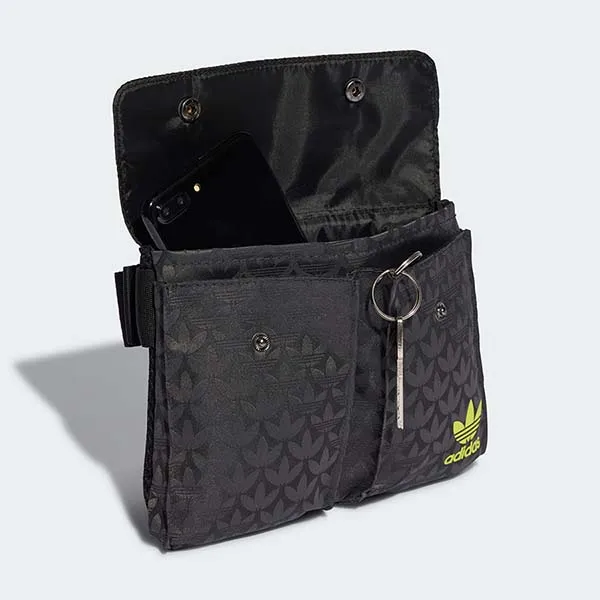 Túi Đeo Hông Nữ Adidas Mini Monogram Ba Lá Jacquard II3415 Màu Đen - Túi xách - Vua Hàng Hiệu
