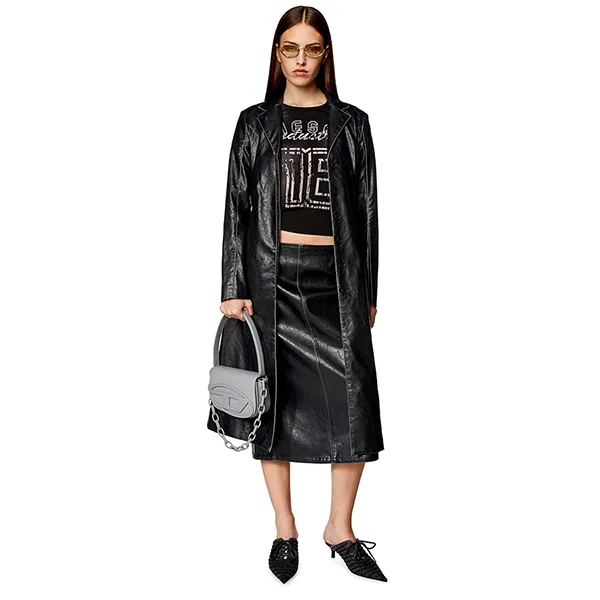 Túi Đeo Vai Nữ Diesel 1DR-Iconic Shoulder Bag In Matte Leather X08396P6248 Màu Xám