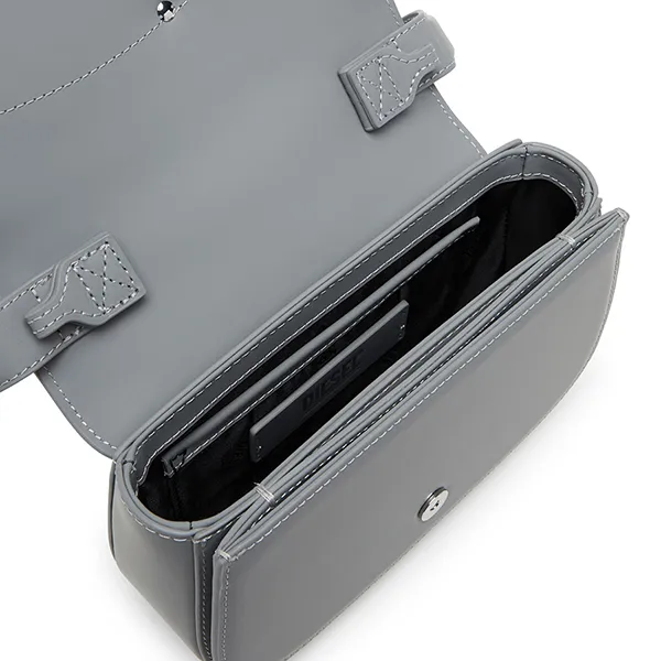 Túi Đeo Vai Nữ Diesel 1DR-Iconic Shoulder Bag In Matte Leather X08396P6248 Màu Xám