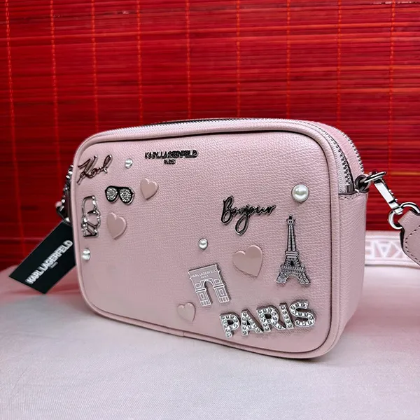 Túi Đeo Vai Nữ Karl Lagerfeld Paris Maybelle Camera Crossbody LH6EU9BJ Y7X Màu Hồng Nhạt