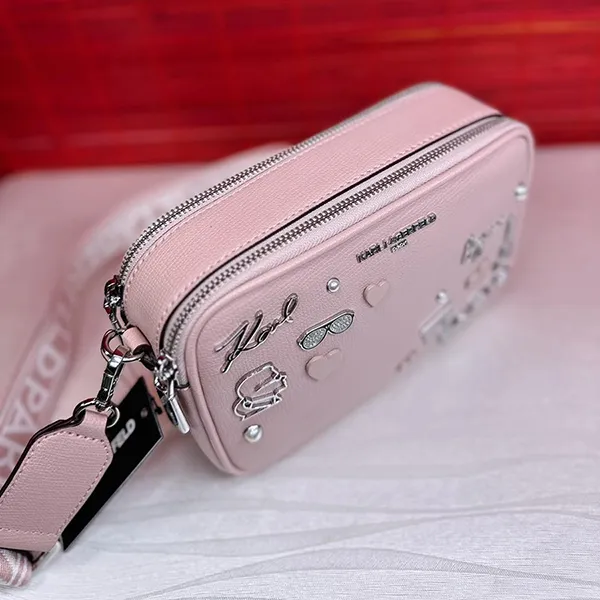 Túi Đeo Vai Nữ Karl Lagerfeld Paris Maybelle Camera Crossbody LH6EU9BJ Y7X Màu Hồng Nhạt