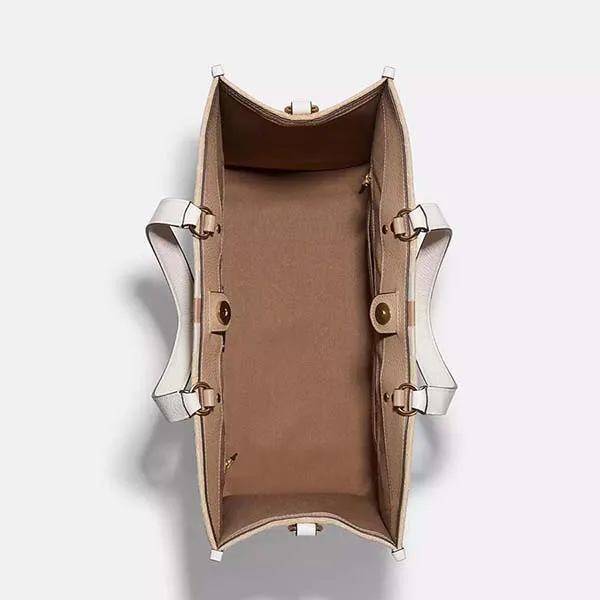 Túi Tote Coach Dempsey Carryall In Signature Jacquard With Stripe And Coach Patch Màu Trắng Size 40