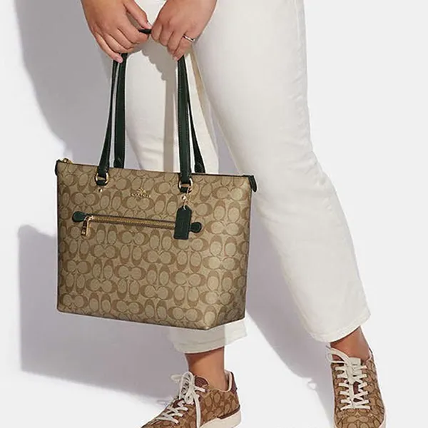 Túi Tote Nữ Coach Signature Gallery Bag 79609 Khaki Màu Be Nâu - Túi xách - Vua Hàng Hiệu