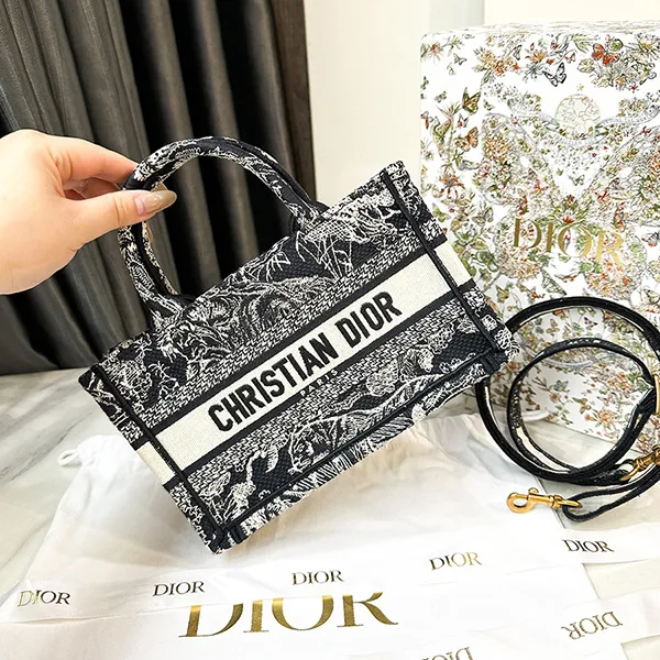 Túi Tote Nữ Dior Mini Book With Strap Màu Xanh Đen - Túi xách - Vua Hàng Hiệu