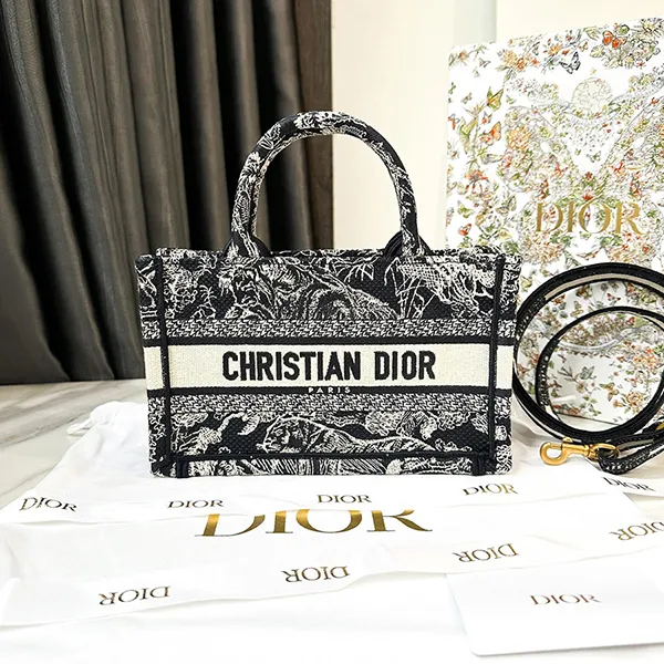 Túi Tote Nữ Dior Mini Book With Strap Màu Xanh Đen - Túi xách - Vua Hàng Hiệu